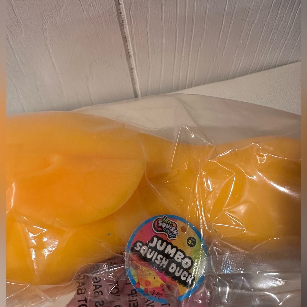 Yellow Squishy Duck Toy - Soft Squeeze - Picture 2 of 3
